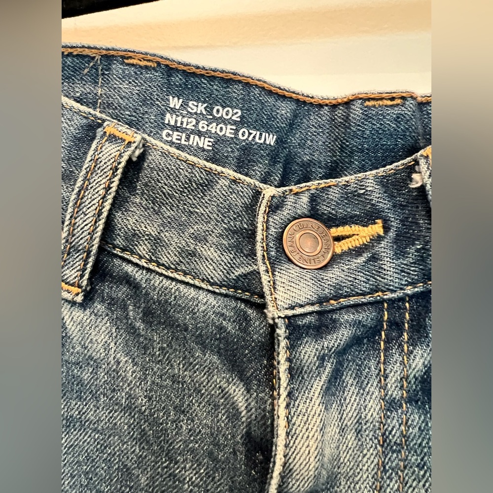 Celine Skinny Jeans Blue Mid-Rise Raw Hem Denim Size 27 - Picture 2 of 6